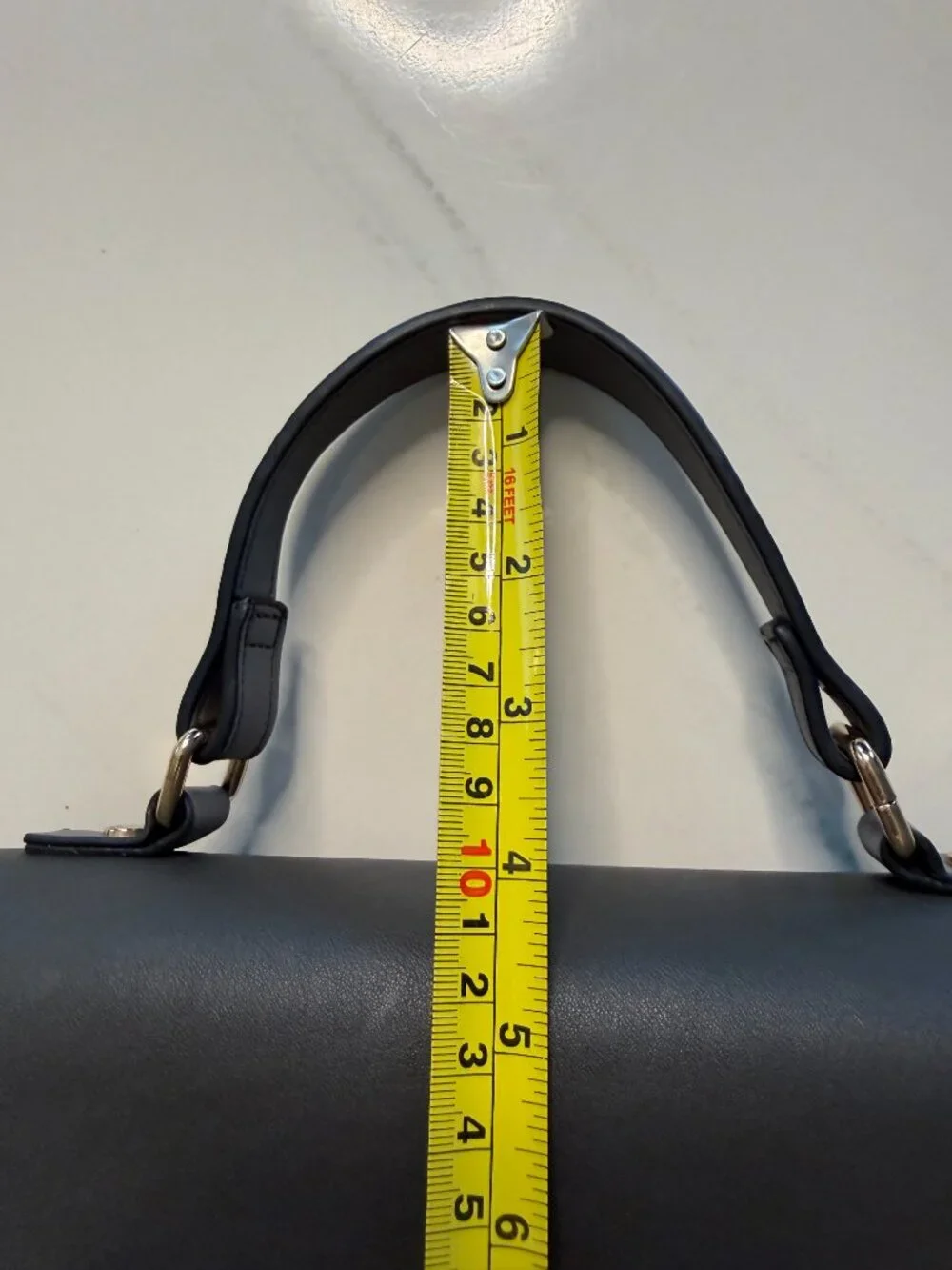 Dune London Black & Gray Darlino Structured Colorblock Satchel Top Handle Bag